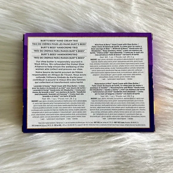 Burt's Bees Hand Cream Trio Lavender & Honey, Wild Rose & Berry, Watermelon Mint - Picture 4 of 10